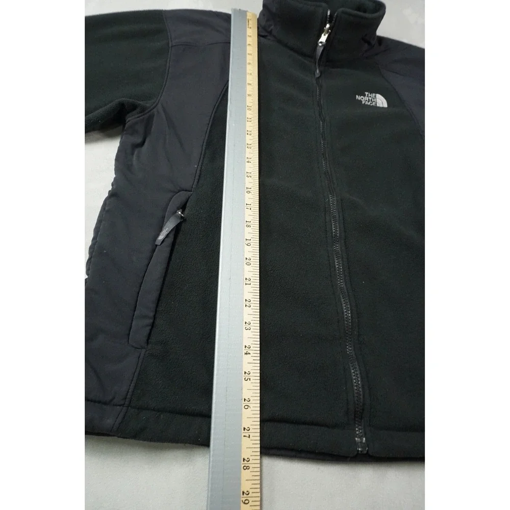 The North Face Jacket Men L Black Thick Fleece Full Zip Nylon Panel Denali Style